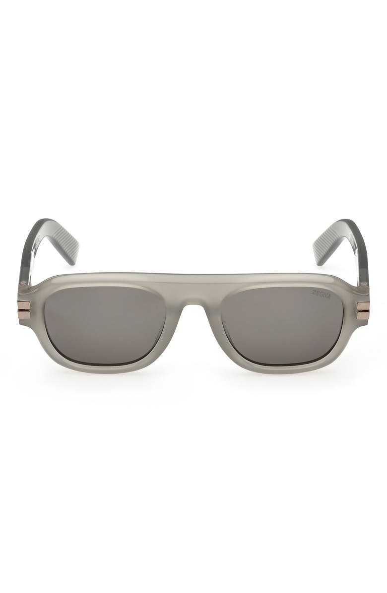 ZEGNA 52mm Geometric Sunglasses, Main, color, 