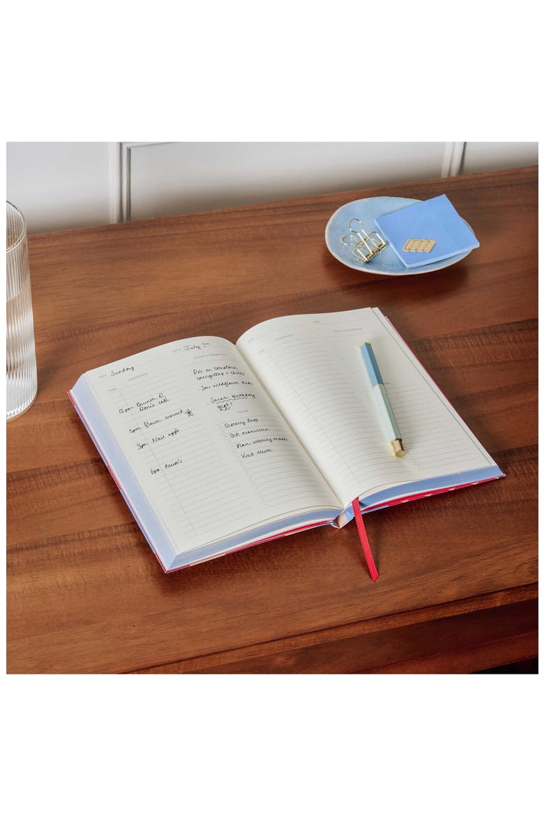 Floral Undated Page A Day Planner, Alternate, color, OPEN BLUE