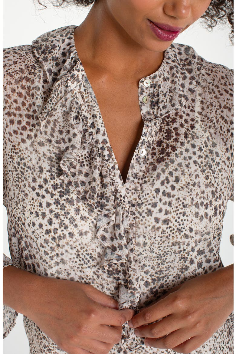 Ruffle Top, Alternate, color, BROWN MLT ANMAL