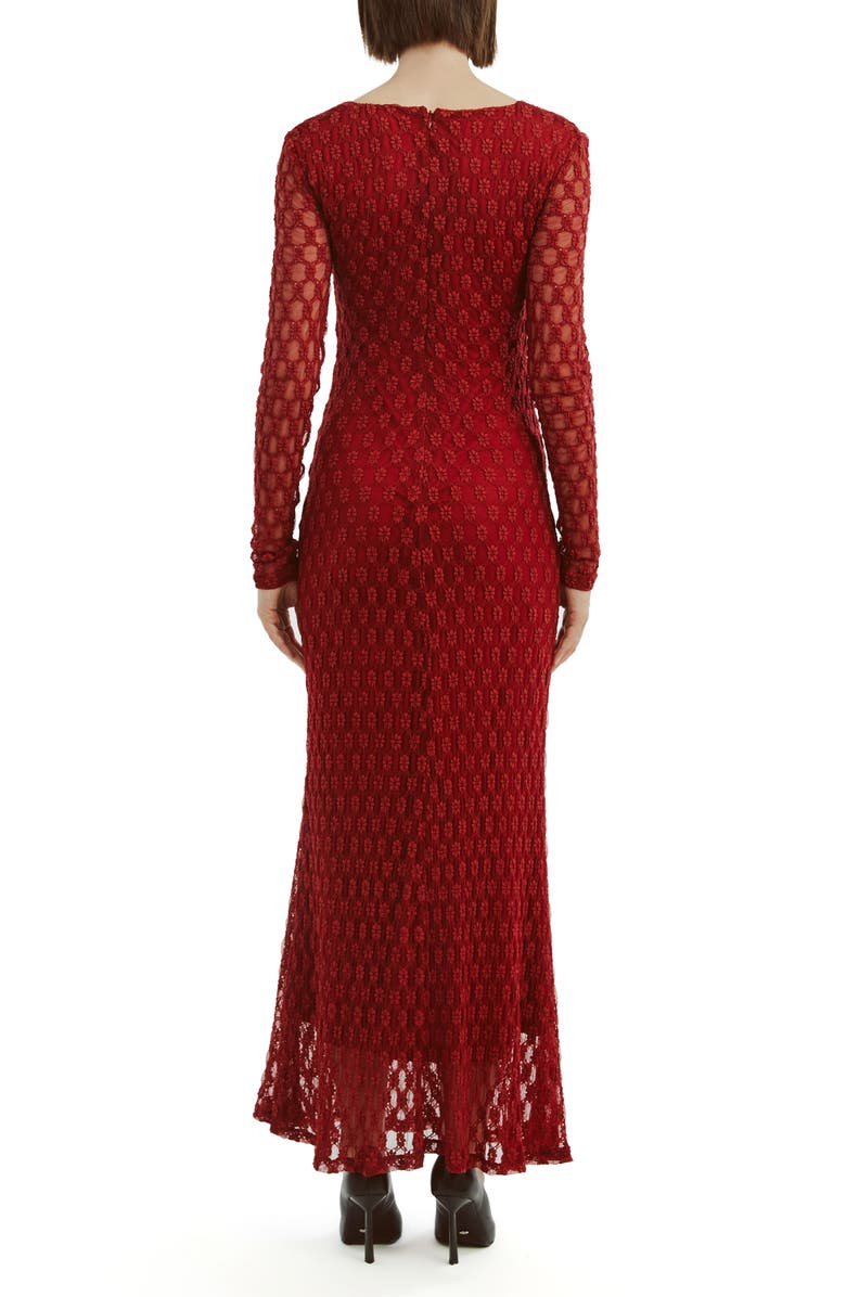 Bardot Avah Long Sleeve Mesh Overlay Dress, Alternate, color,