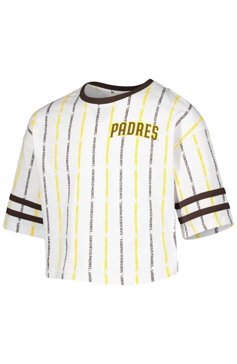 Outerstuff Girls Youth White San Diego Padres Ball Striped T-Shirt, Alternate, color, 