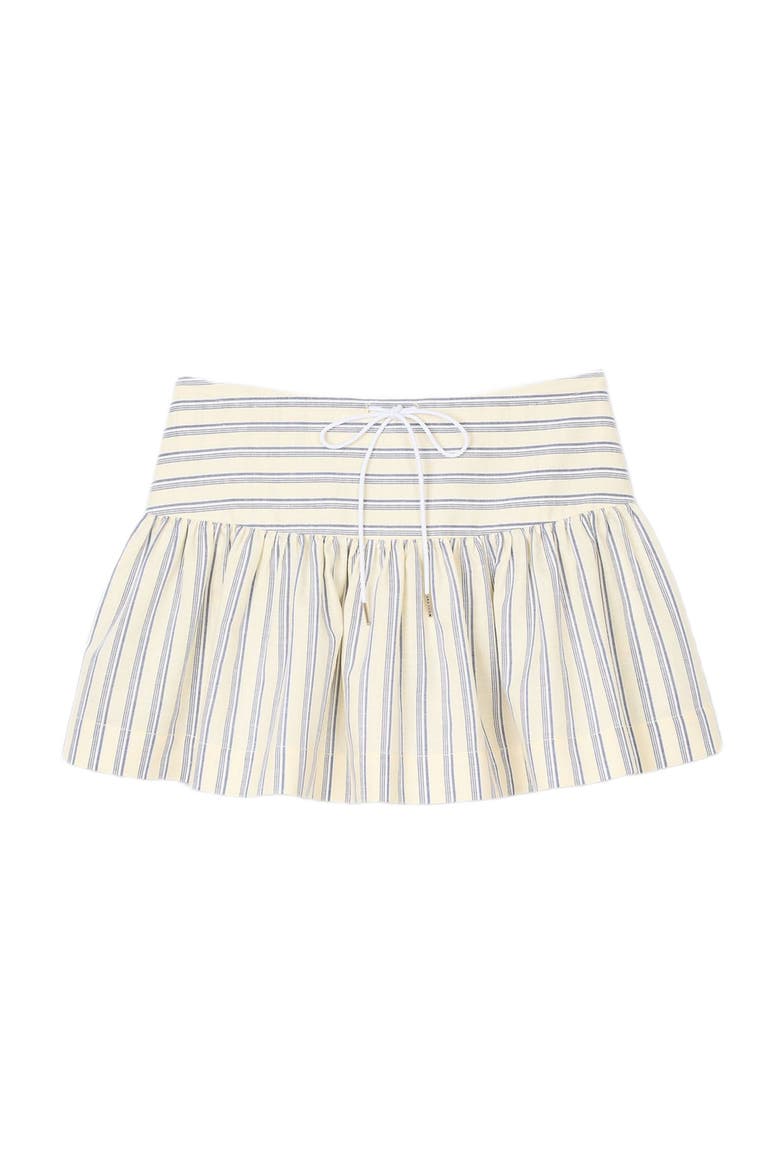 Striped skort, Alternate, color, Ecru / jean