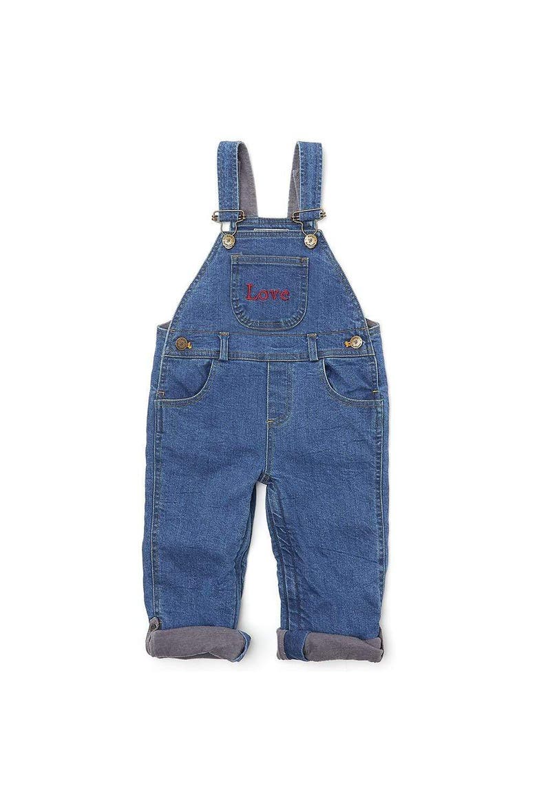 Denim Overalls, Main, color, Love Print