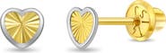 In Season Jewelry 14k Two Tone Heart Earrings