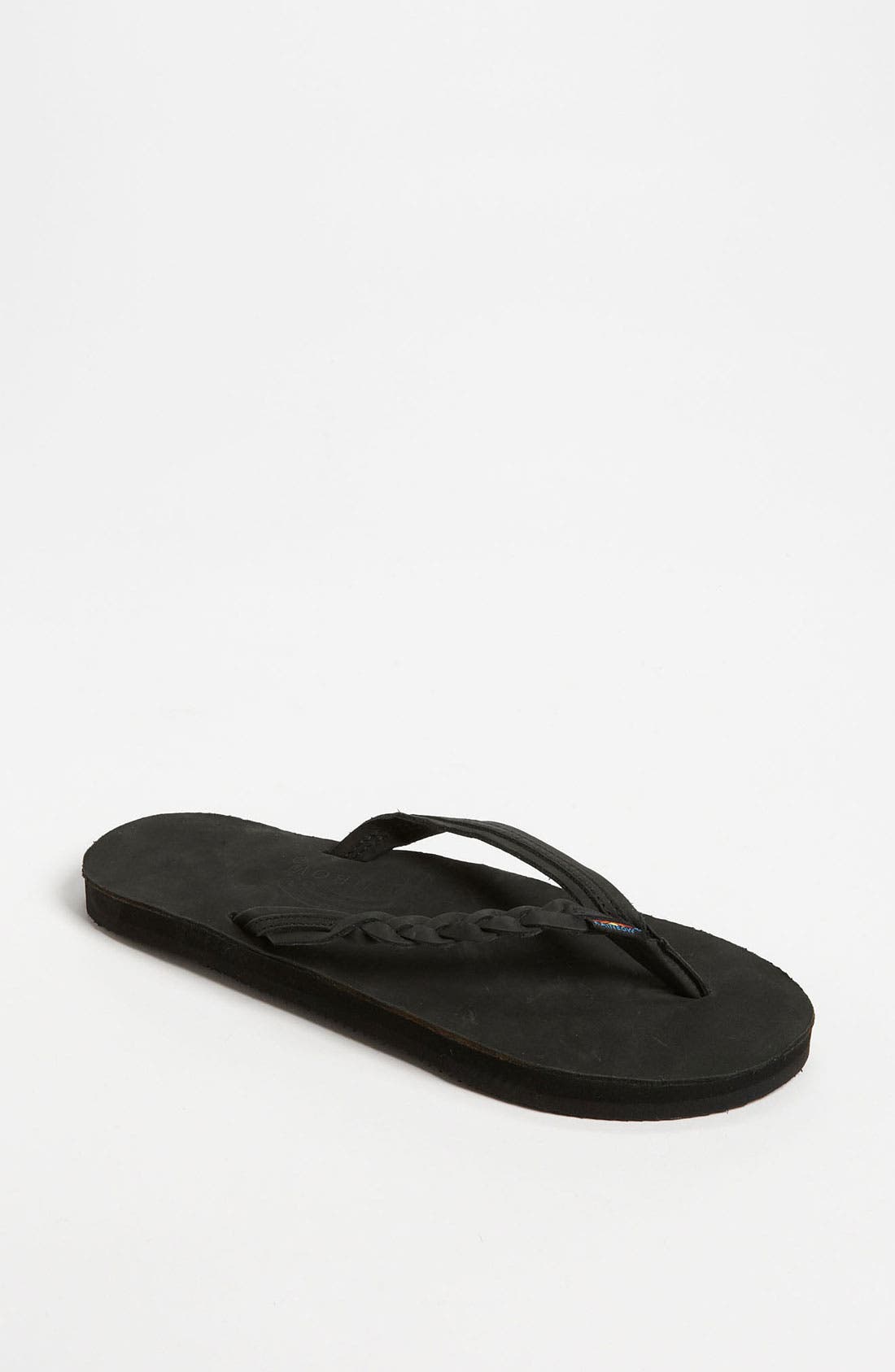 Rainbow<sup>®</sup> Rainbow 'Flirty' Braided Leather Flip Flop, Main, color, 