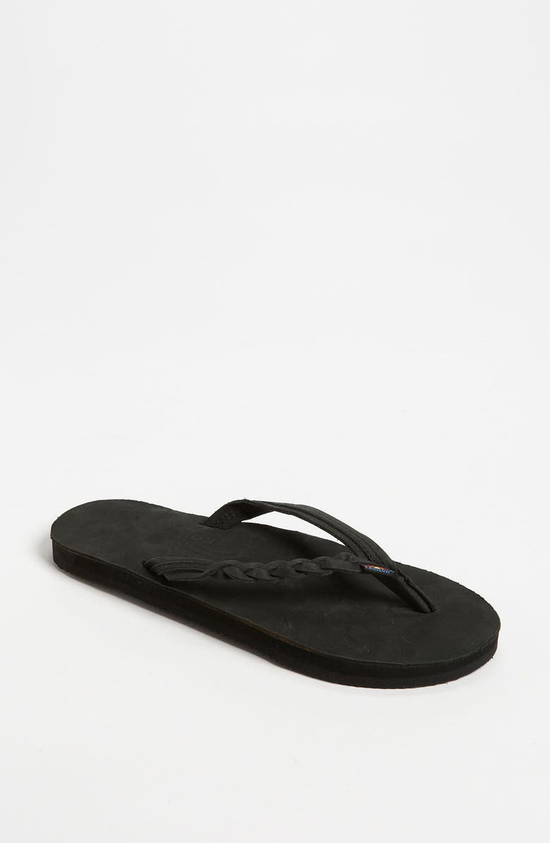 Rainbow<sup>®</sup> Rainbow 'Flirty' Braided Leather Flip Flop, Main, color,