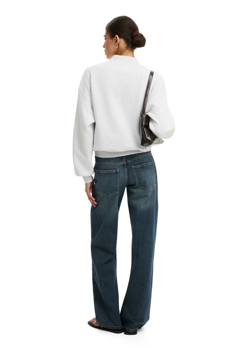 Women's Mock Neck Sweatshirt, Alternate, color, Light Grey Marle