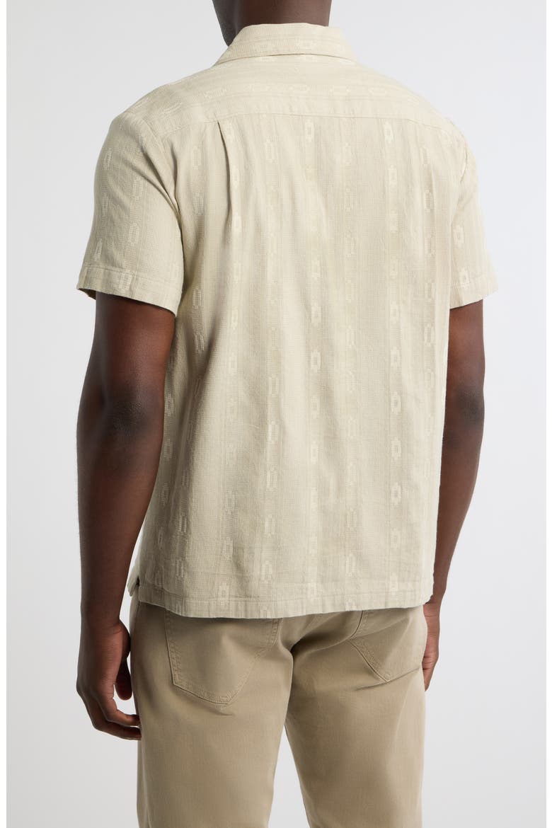 Breezy Patterned Cotton Camp Shirt, Alternate, color, MOSS
