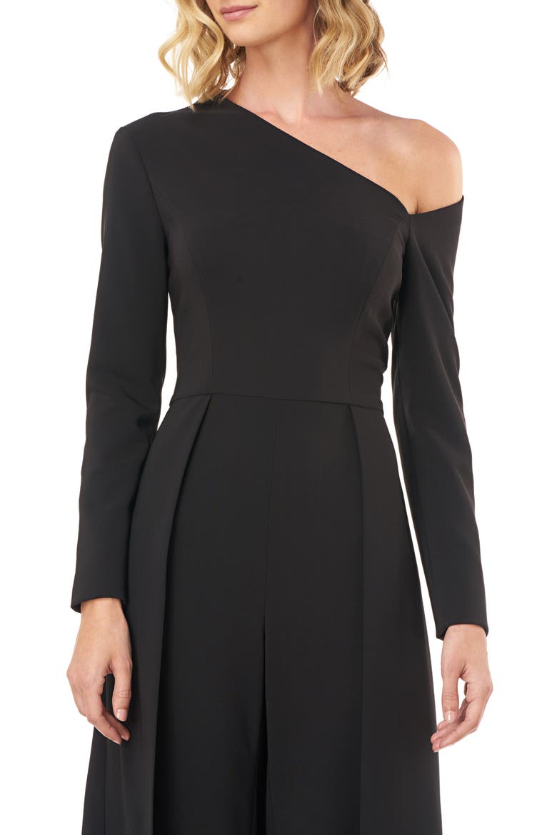 One-Sleeve Maxi Romper, Alternate, color, BLACK
