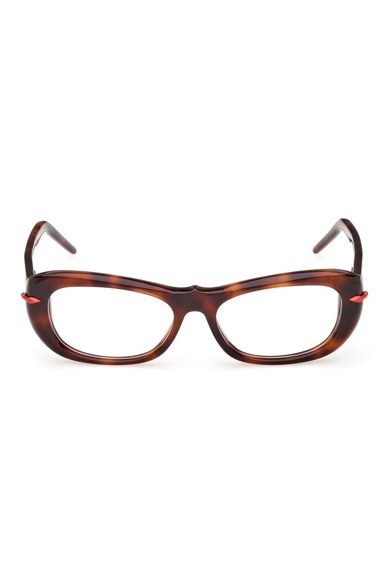 53mm Geometric Optical Glasses, Main, color, DARK HAVANA