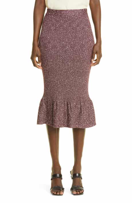 ST. JOHN Collection Ruffle Hem Tweed Knit Pencil Skirt