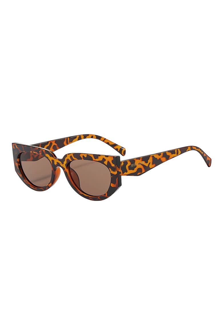 Reese 53mm Polarized Geometric Sunglasses, Alternate, color, TORTE / BROWN