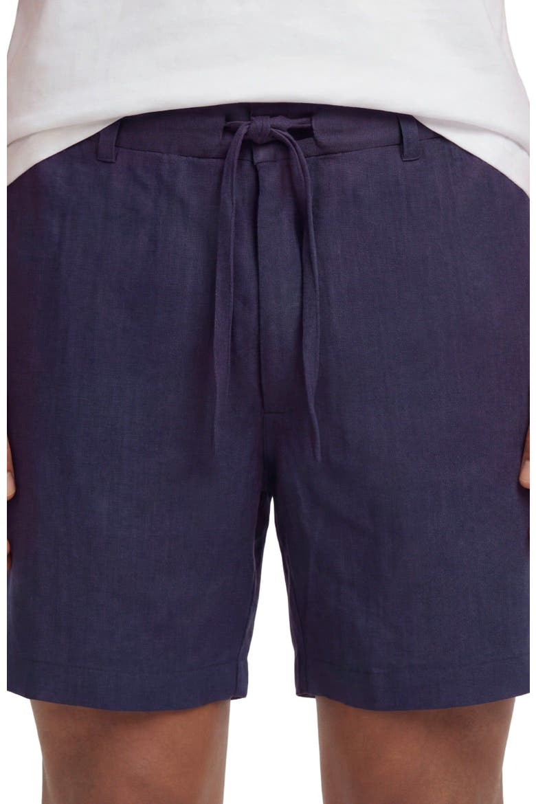 Solid Linen Drawstring Short, Alternate, color, NAVY