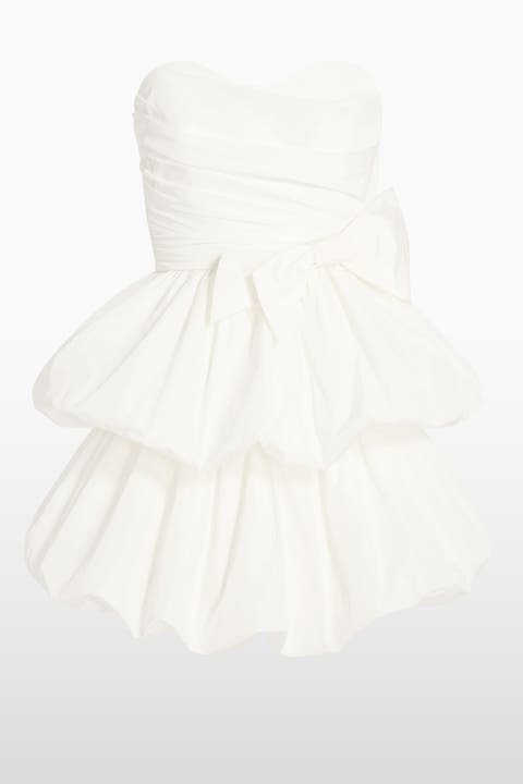 Elaine Bow Tiered Mini Dress