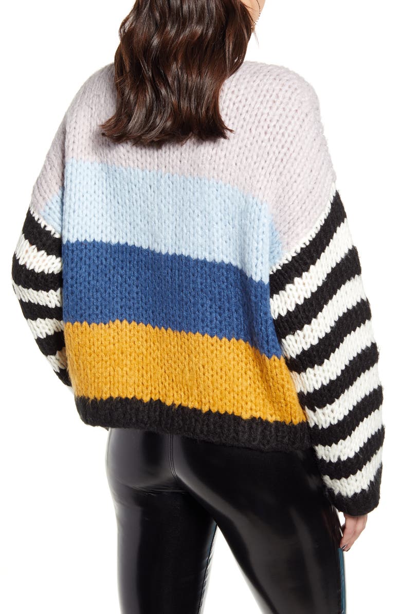 BLANKNYC Stripe Oversize Sweater, Alternate, color, 