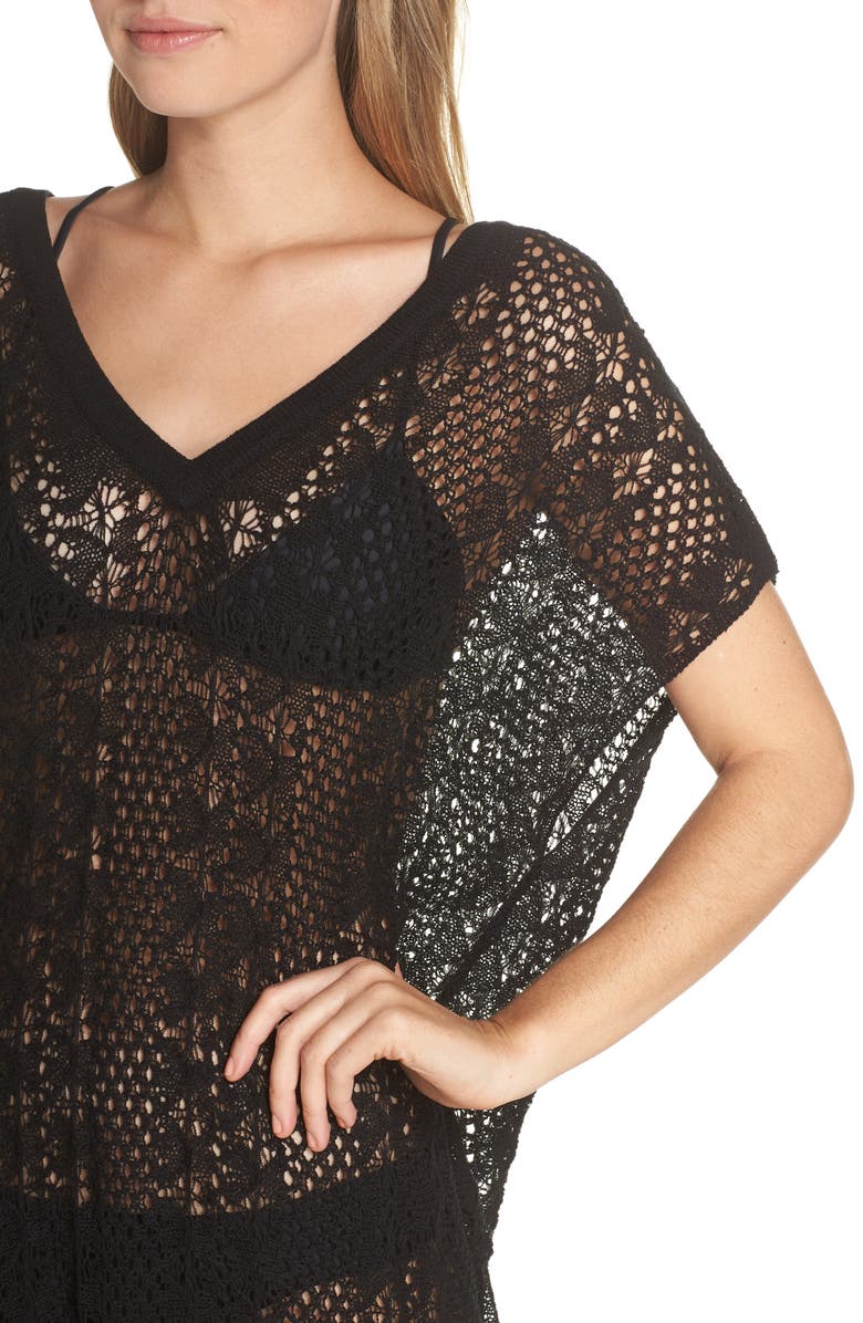 Echo Pointelle Cover-Up Caftan, Alternate, color, 