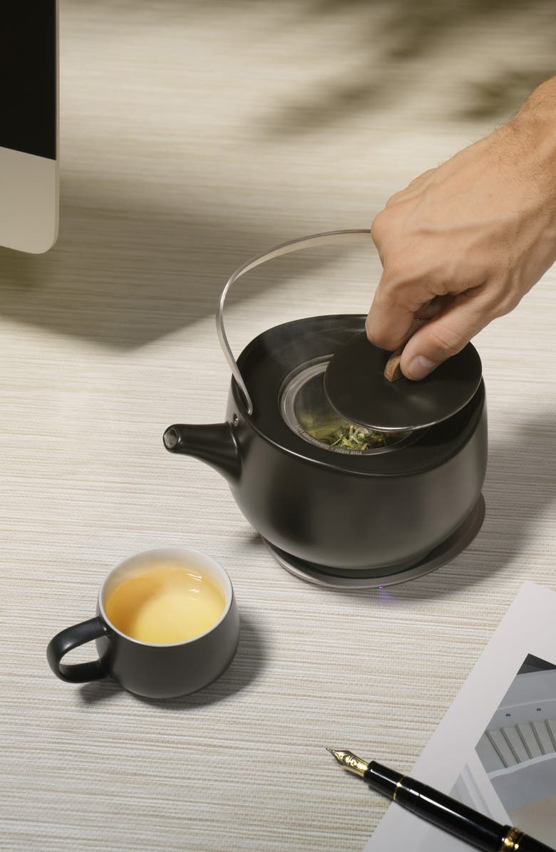 OHOM Leiph Self-Heating Teapot Set, Alternate, color, Inkstone Black