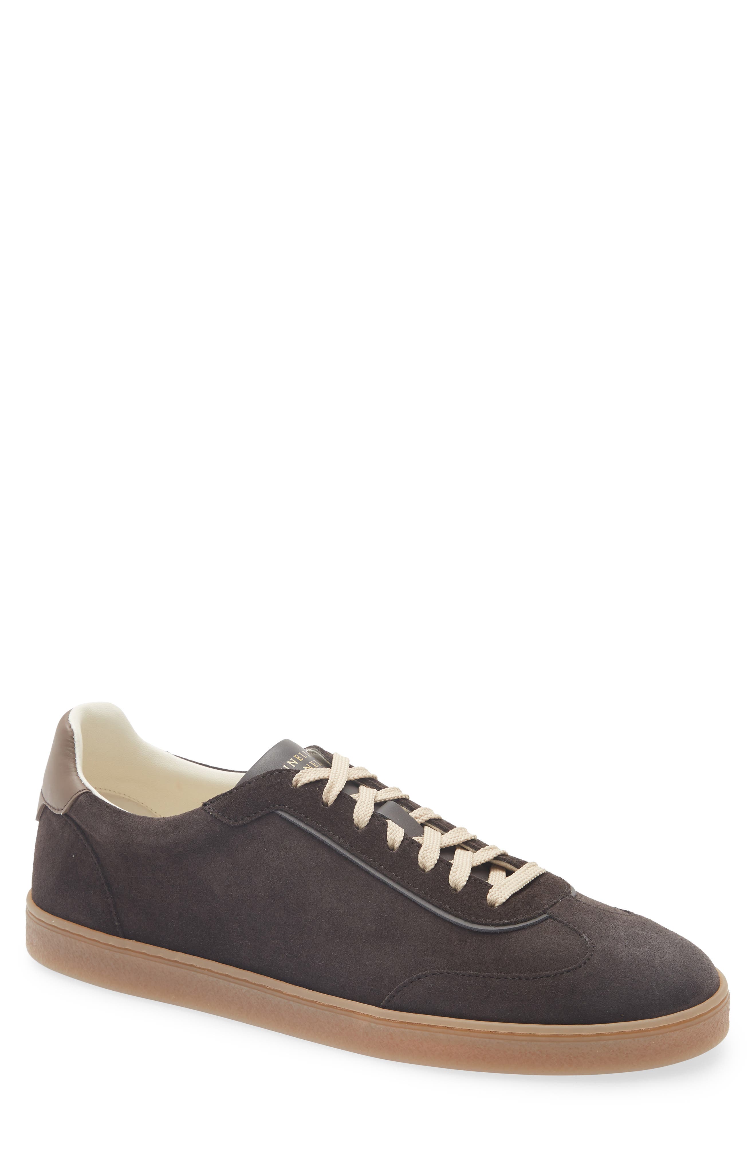 Suede T-Toe Sneaker, Main, color, CLV06 PEPPER BISON