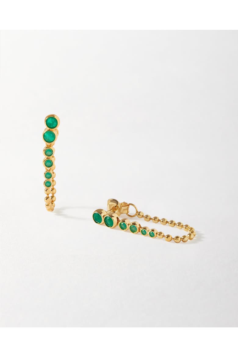 Globe Green Onyx Chain Loop Earring, Main, color, Green Onyx