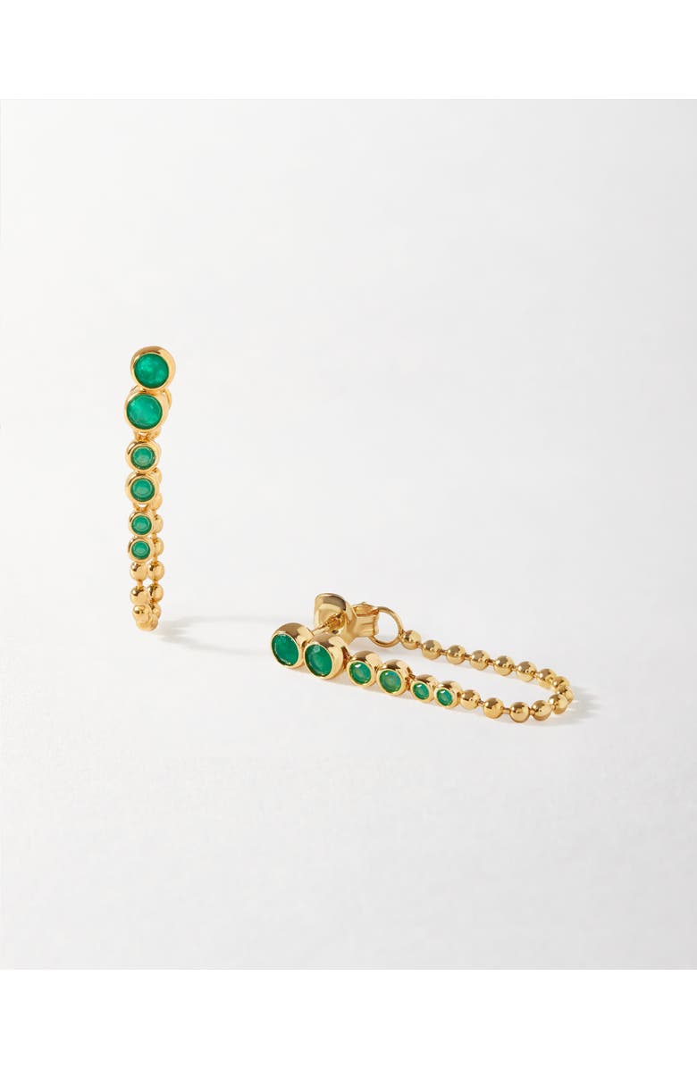 Edge of Ember Globe Green Onyx Chain Loop Earring, Main, color, Green Onyx