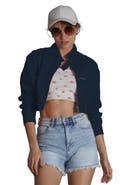 Members Only Women's Mini Cropped Racer Jacket
