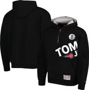 TOMMY JEANS Men's Tommy Jeans Black Brooklyn Nets Bernard Half-Zip Hoodie