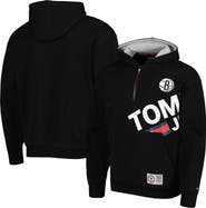 TOMMY JEANS Men's Tommy Jeans Black Brooklyn Nets Bernard Half-Zip Hoodie
