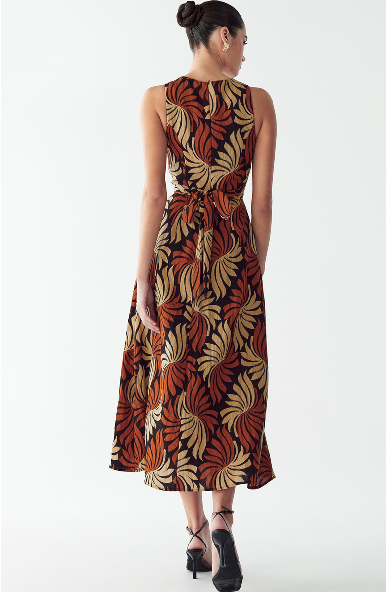 WILLA Revival Midi Dress, Alternate, color, Golden Leaf