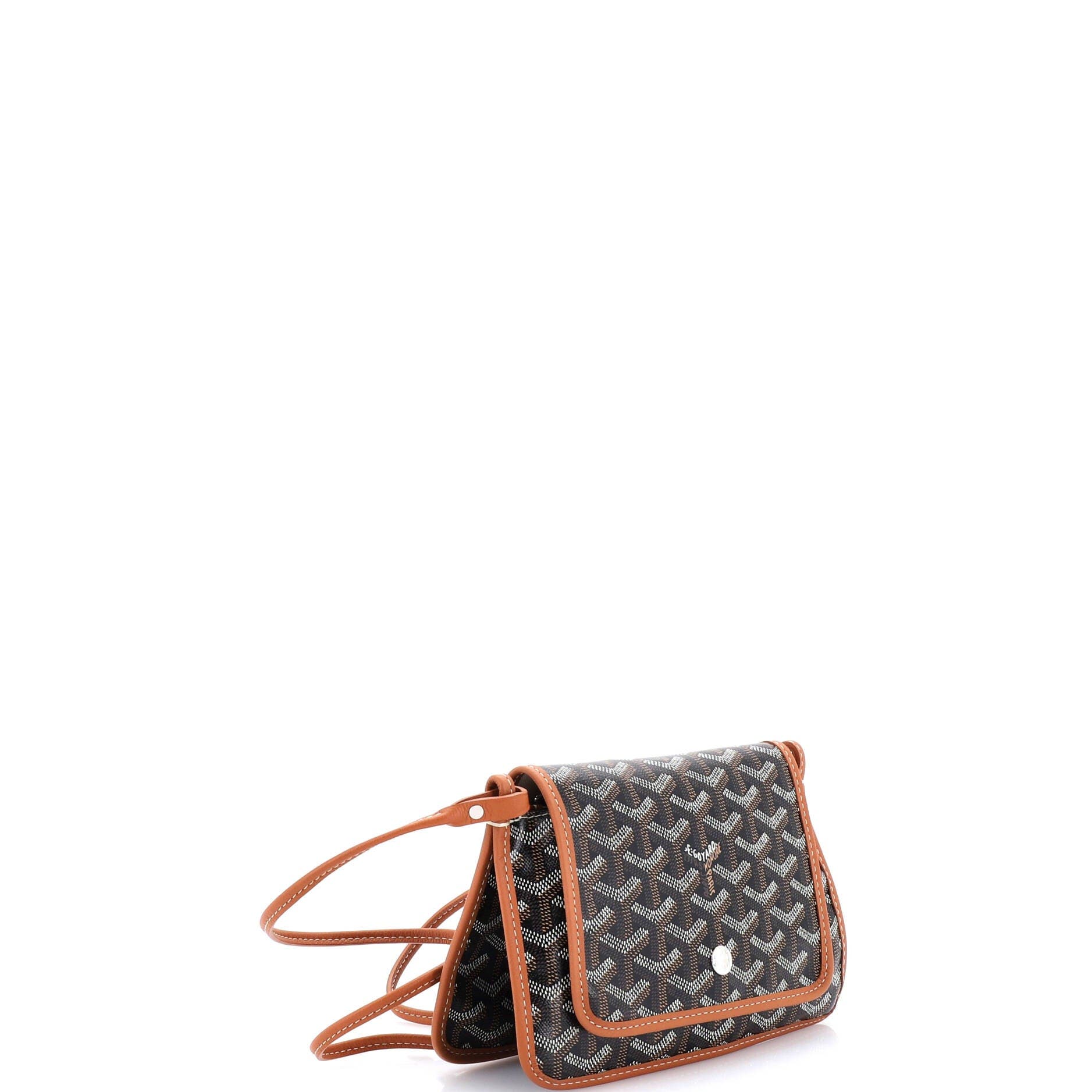 Pre-Owned Goyard Plumet Clutch Wallet Coated Canvas, Alternate, color, Brown