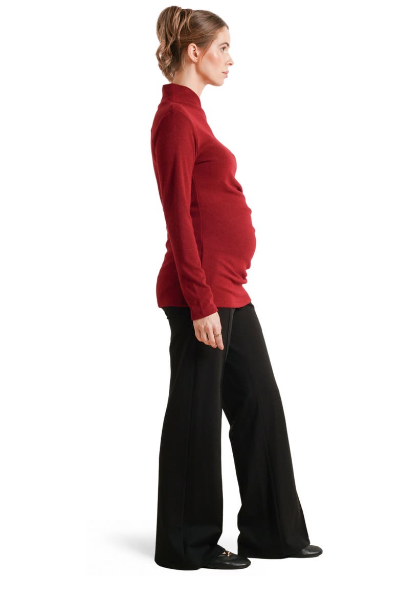 Claire Asymmetric Neck Maternity Sweater, Alternate, color, Dark Red
