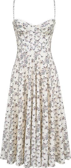 Steffani Floral Corset Midi Sundress
