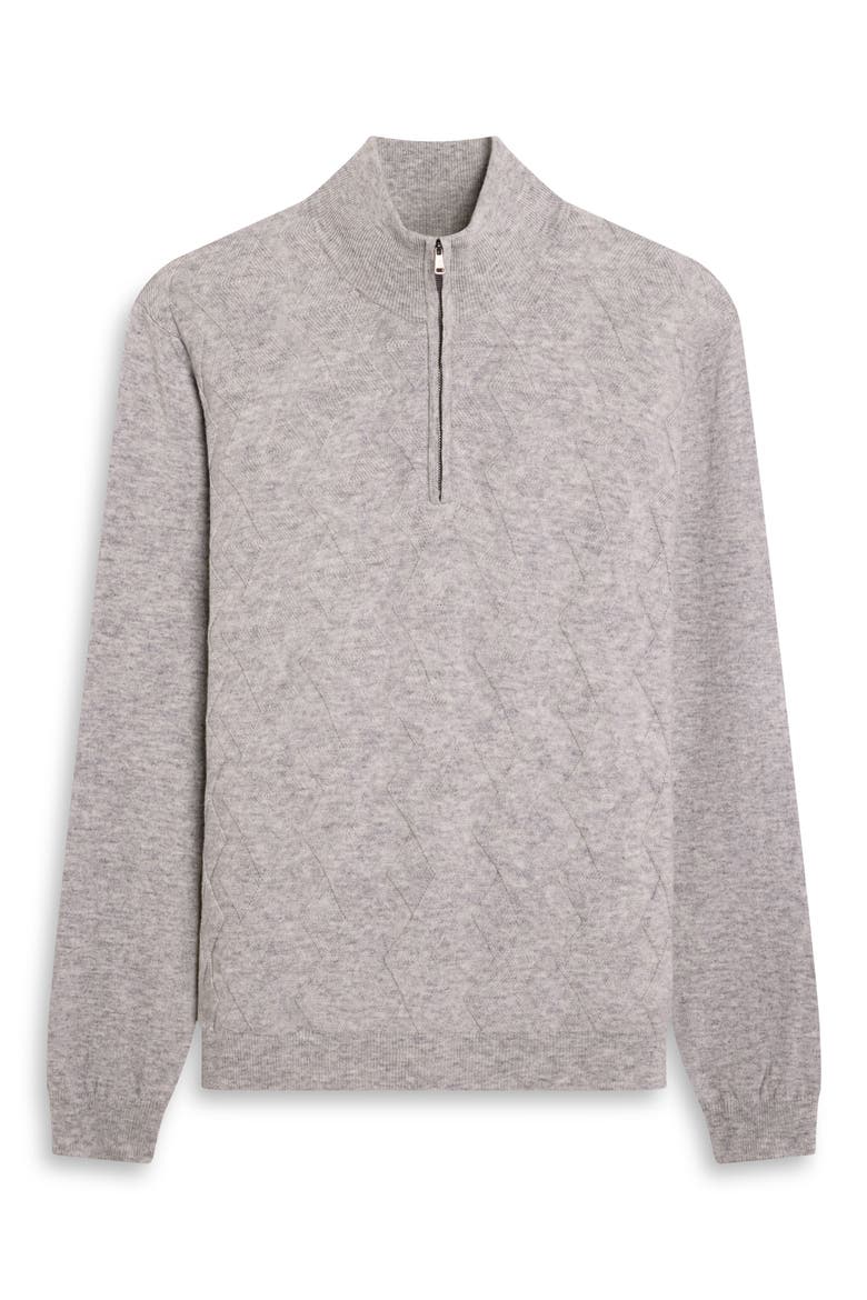 Wool & Cashmere Quarter Zip Sweater, Alternate, color, OATMEAL