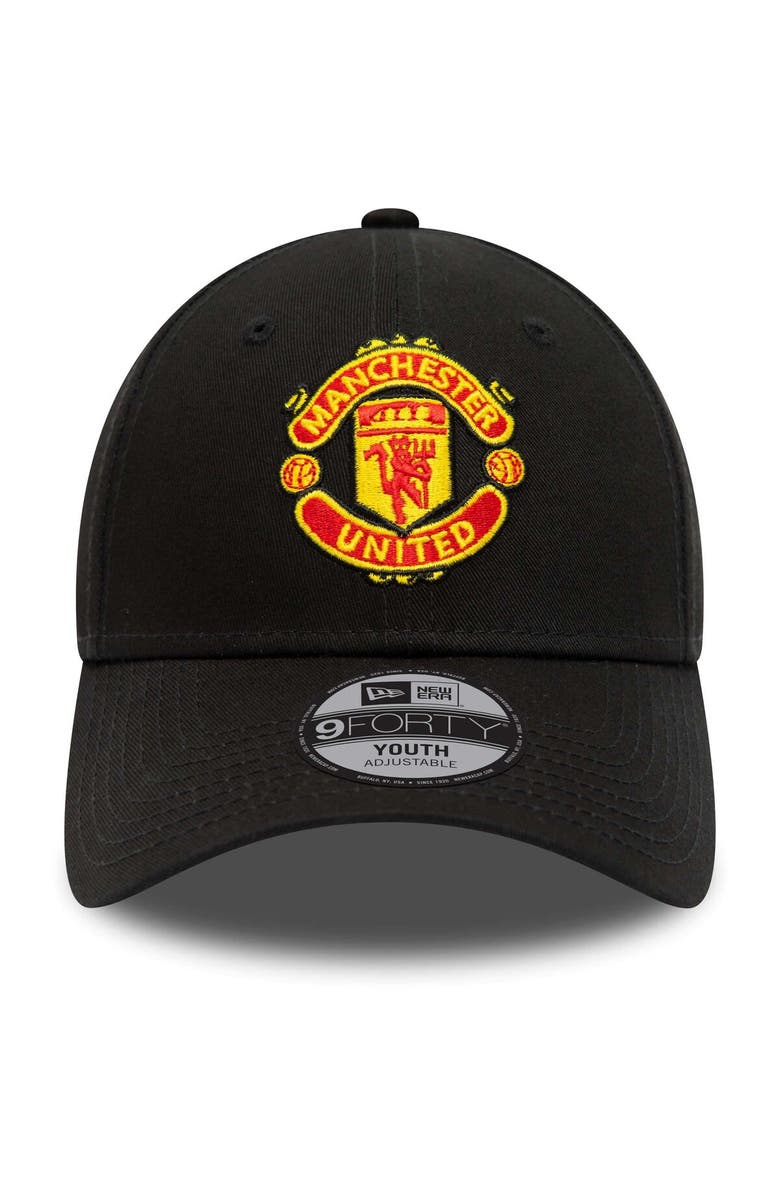 New Era Youth New Era Black Manchester United Core 9FORTY Adjustable Hat, Alternate, color, 