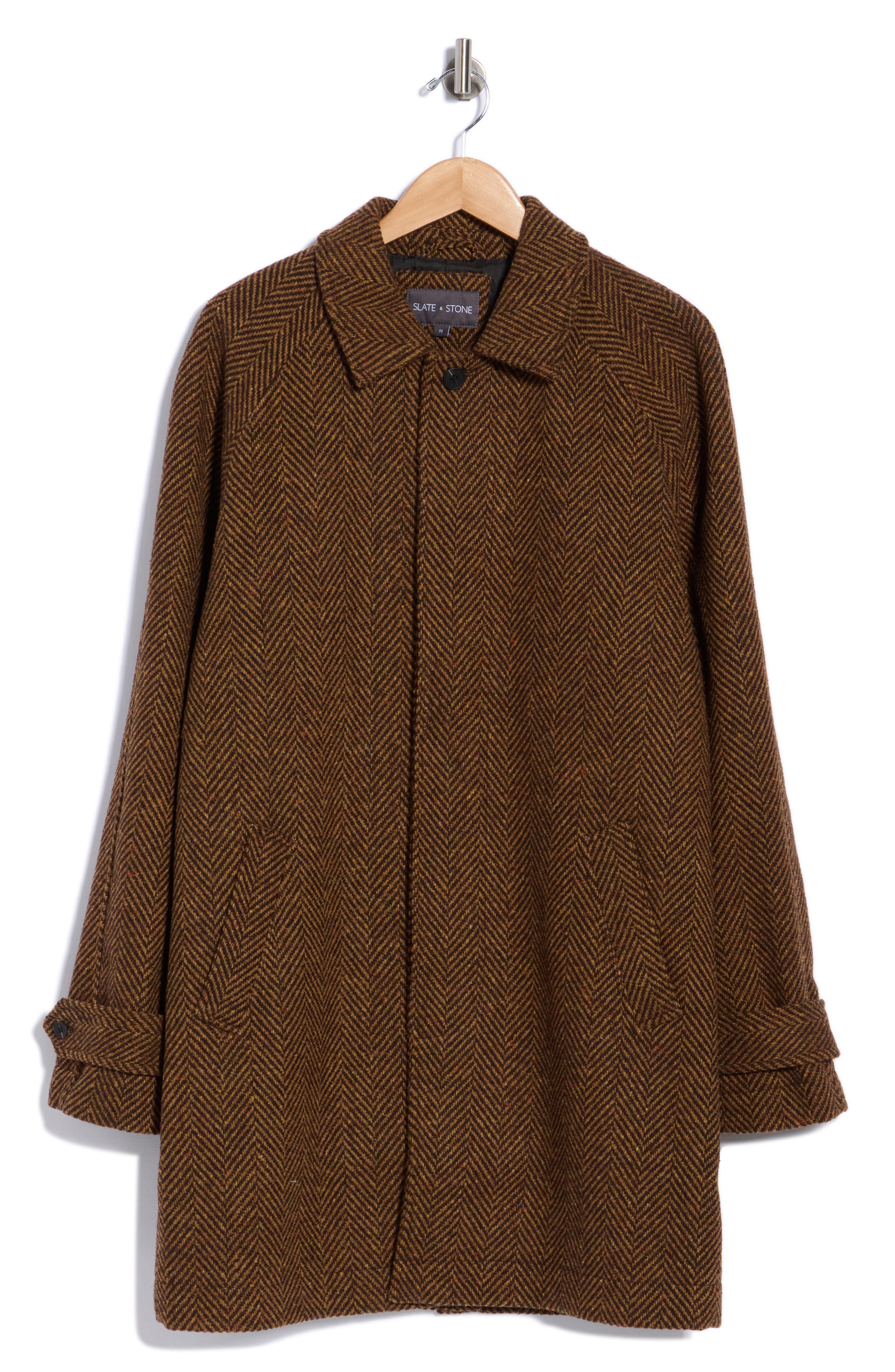 Relaxed Herringbone Overcoat