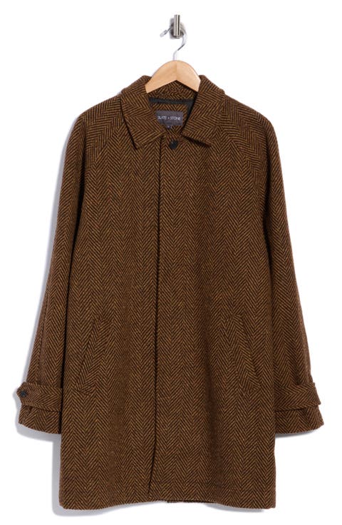 Relaxed Herringbone Overcoat
