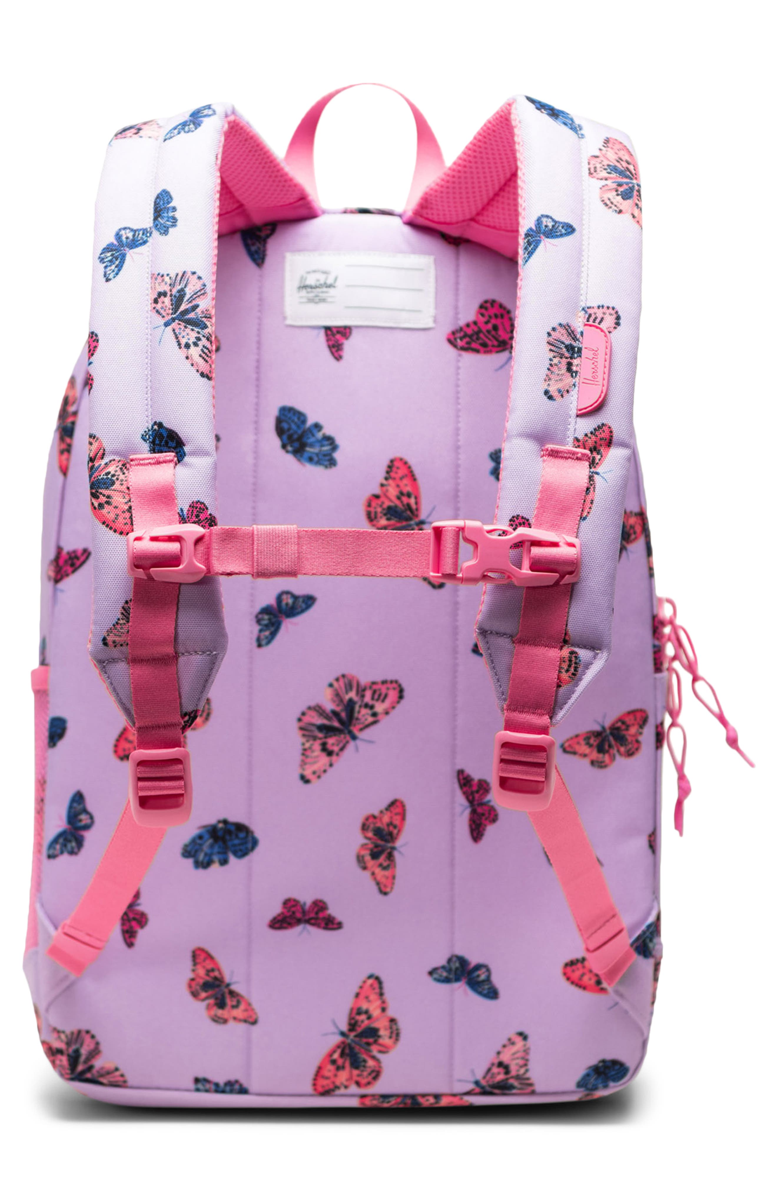 Herschel Supply Co. Kids' Heritage Youth Backpack, Alternate, color, Purple Butterfly