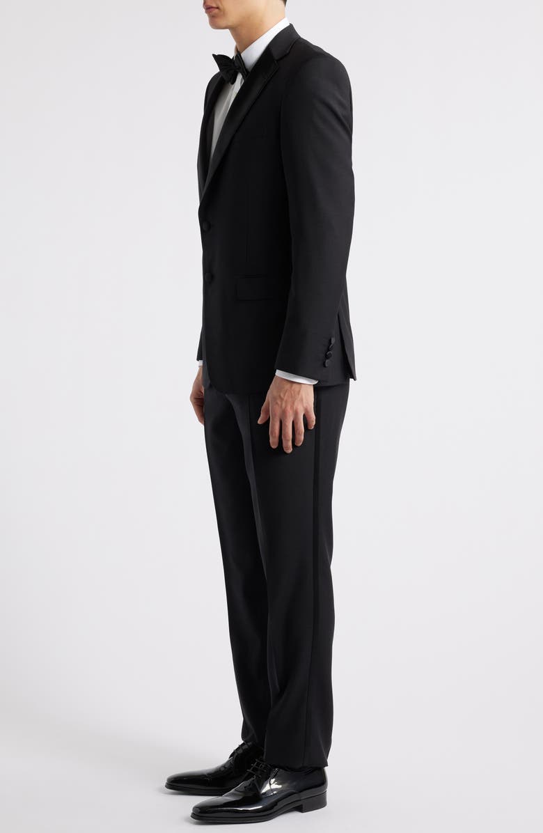 ZANETTI Matteo Slim Fit Black Wool Tuxedo, Alternate, color, Black