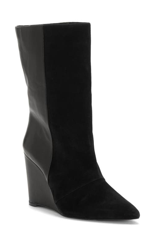 1.STATE Zalena Wedge Boot in Black Suede 
