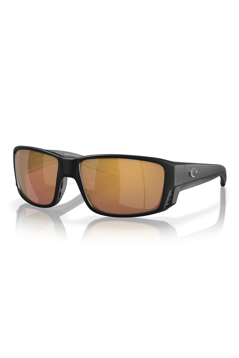 60mm Polarized Square Sunglasses, Alternate, color, MATTE BLACK