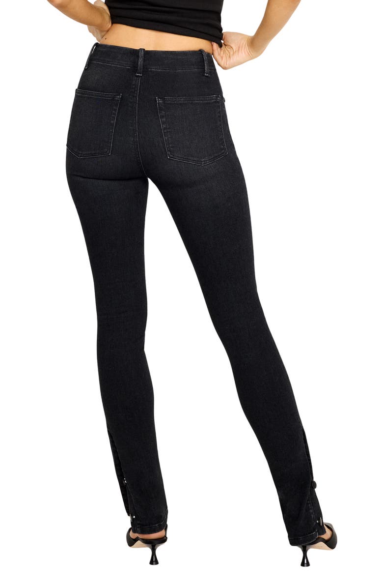 Good American Moto High Waist Skinny Jeans, Alternate, color, Black367