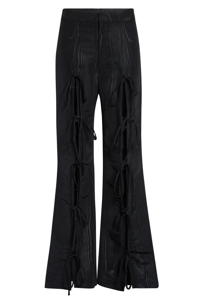 Colton Moiré Tie Leg Flare Pants, Alternate, color, BLACK