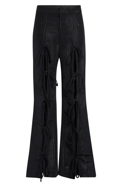Colton Moiré Tie Leg Flare Pants