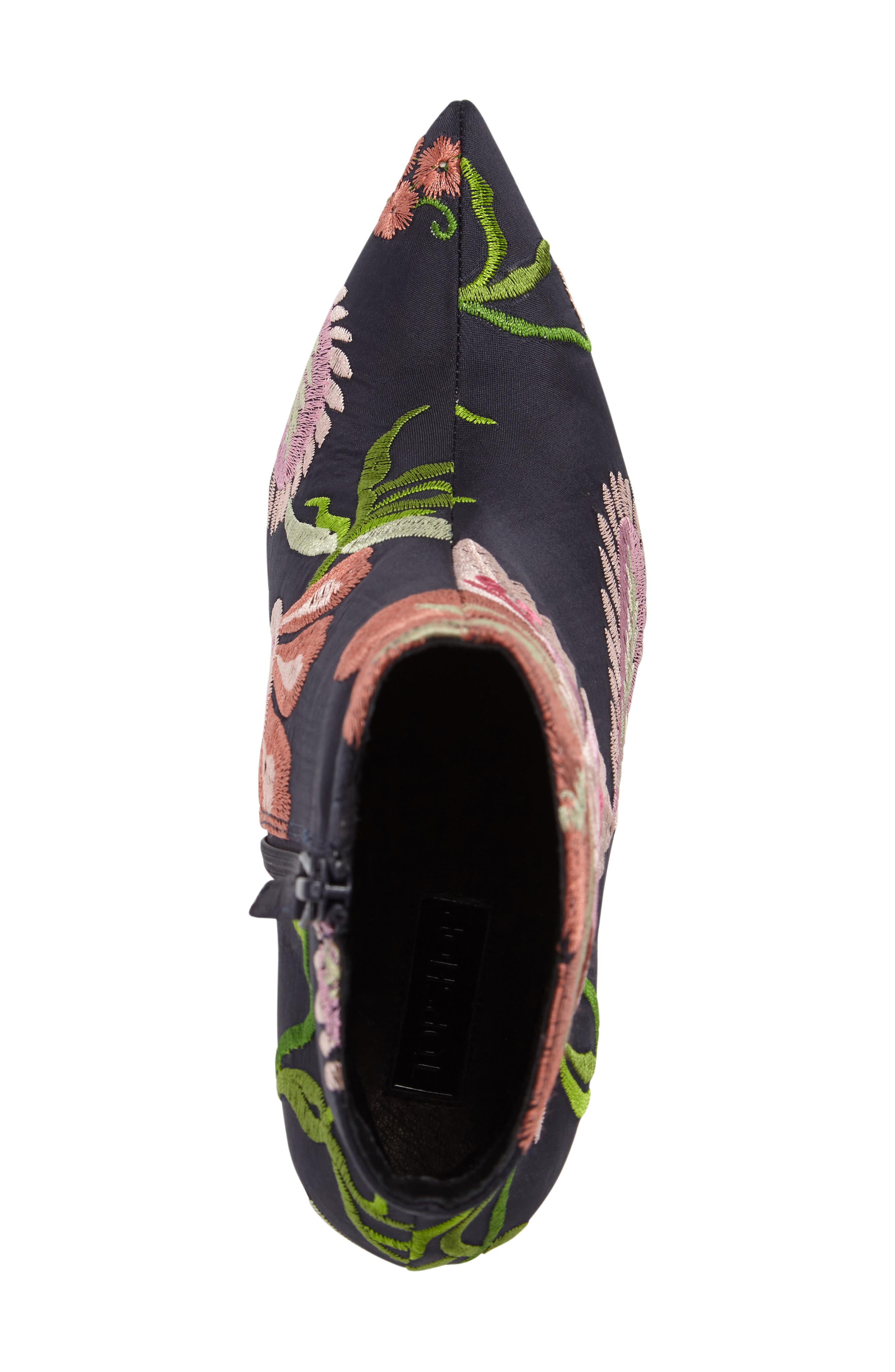 Topshop Mimosa Pointy Toe Bootie, Alternate, color, Navy Multi