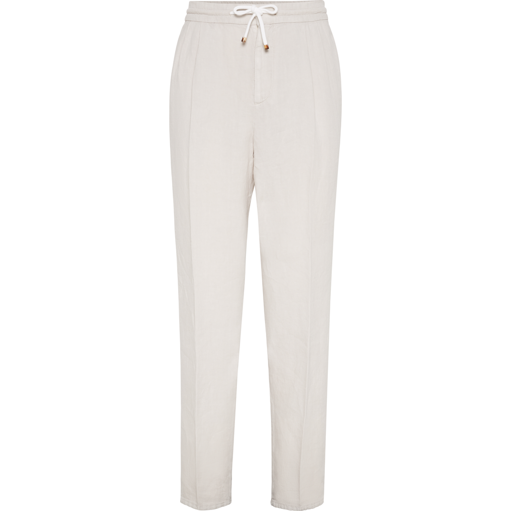 Brunello Cucinelli Leisure Fit Trousers With Drawstring In Yuta