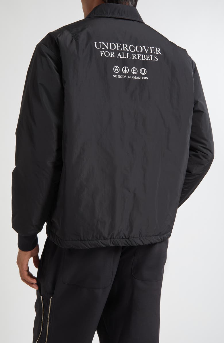 Undercover For All Rebels Satin Jacket, Alternate, color, Black