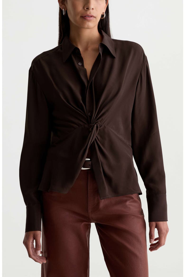 Bel Twisted Shirt, Main, color, BURNT UMBER