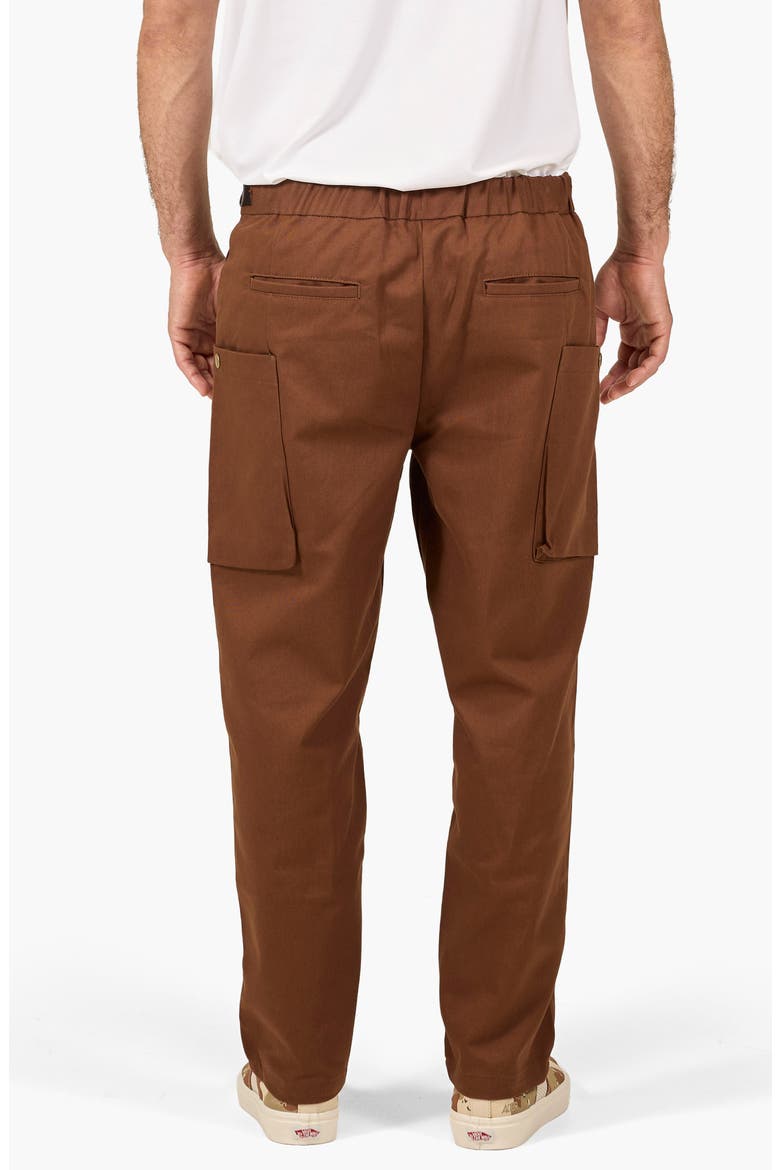 Belted Twill Cargo Pants, Alternate, color, DARK BROWN