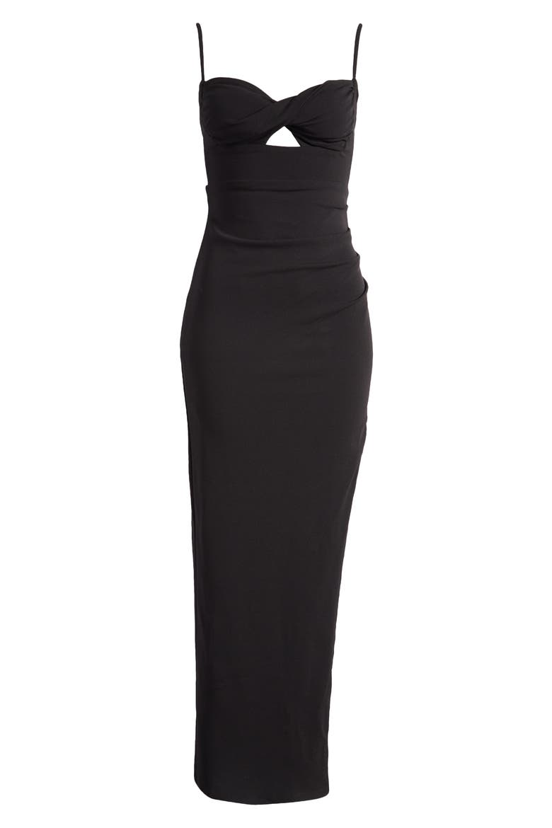 Twist Body-Con Cocktail Dress, Alternate, color, BLACK