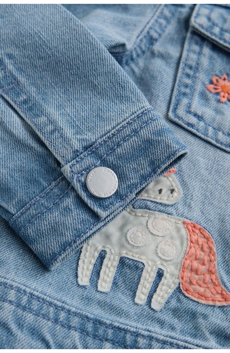 NEXT Kids' Embroidered Denim Jacket, Alternate, color, Blue