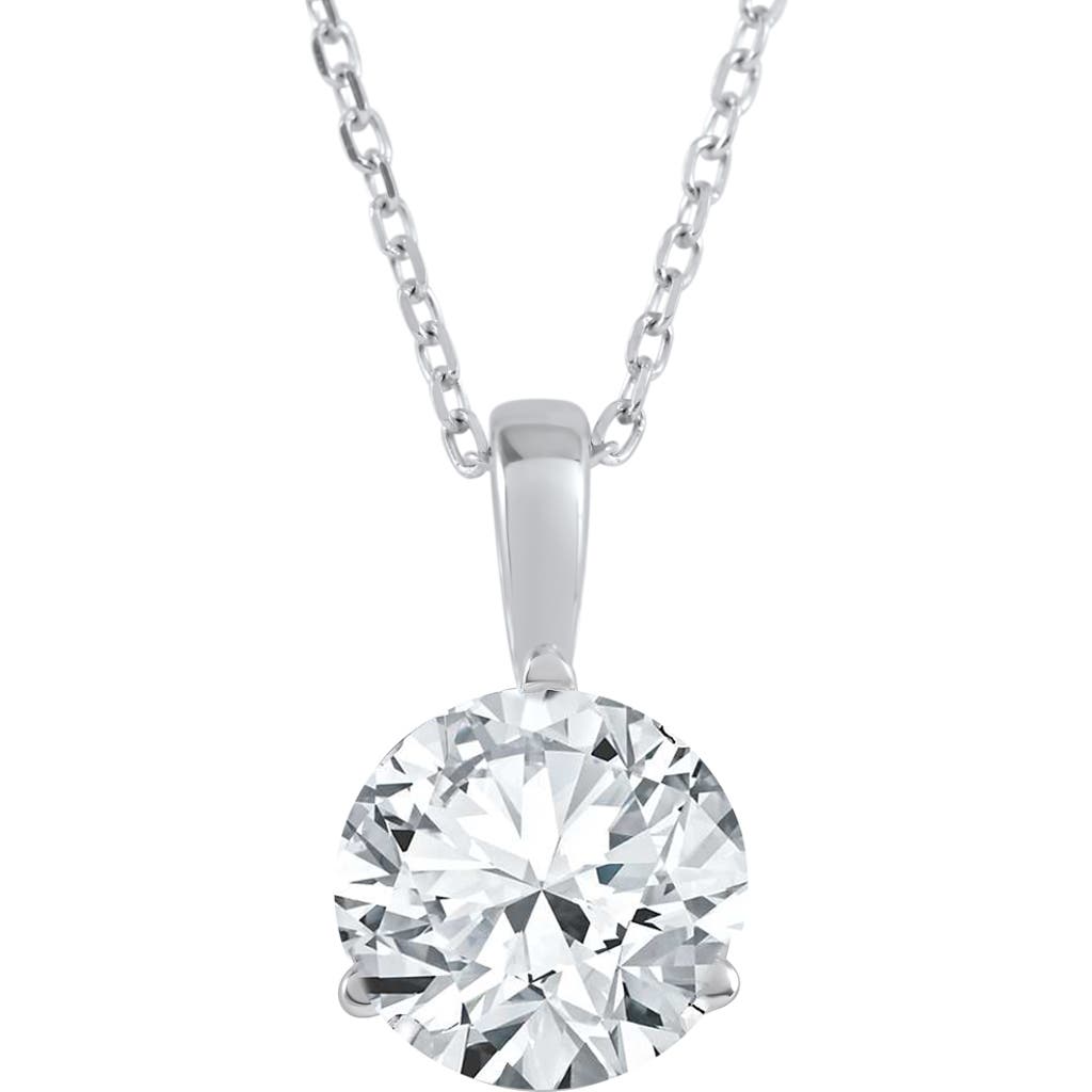 Bliss Diamond 1 1/2 Ct Solitaire Lab Grown Diamond Pendant Available In 14k White Gold